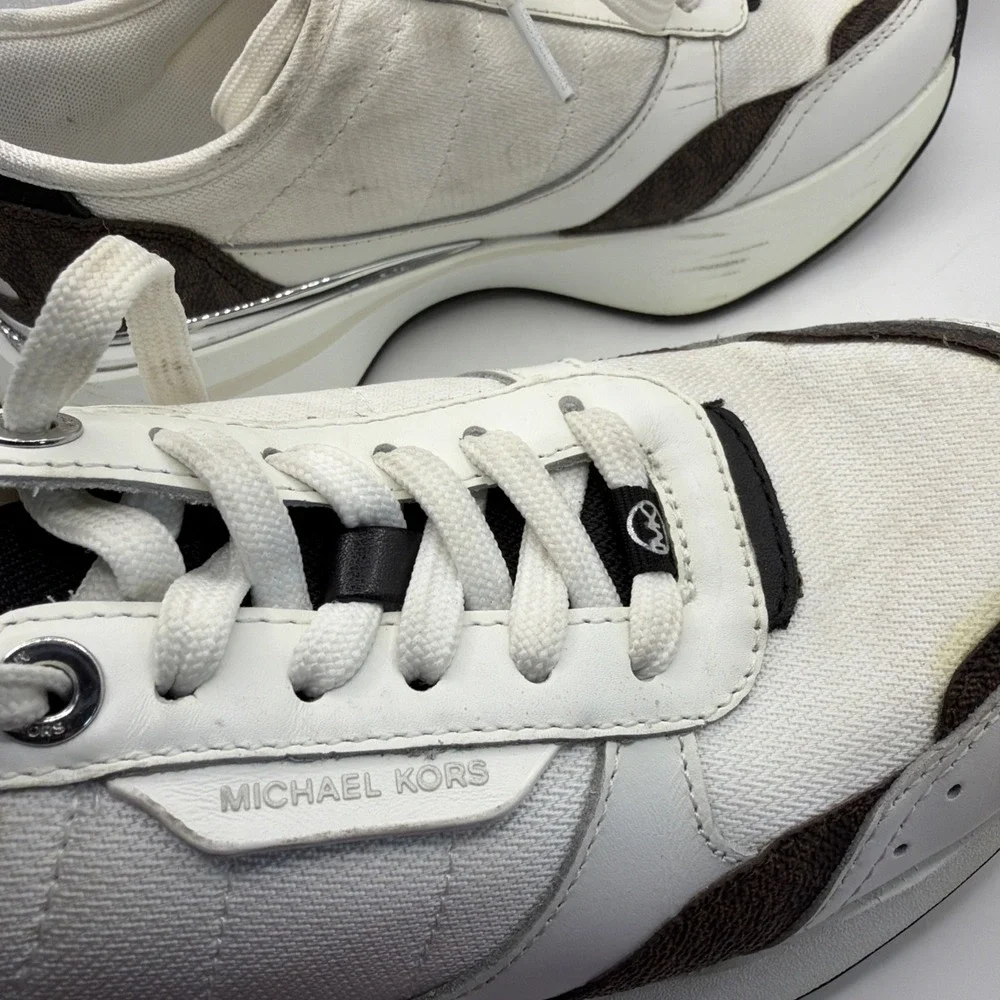 Michael Kors Flynn Trainer Sneakers Brown Multi Size 6